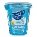 Сметана 15% Большая Кружка БЗМЖ 300 г