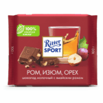 Шоколад Ritter Sport Ром, изюм, орех молочный