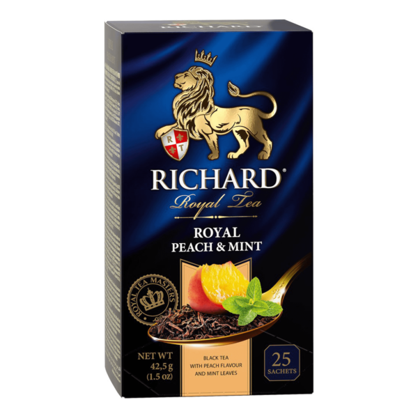 Чай черный байховый Richard Royal Персик и мята в пакетиках 1,7 г х 25 шт
