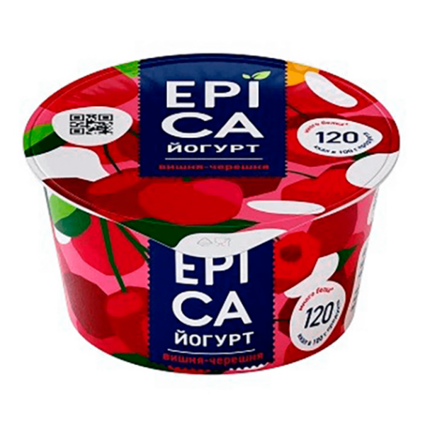 Йогурт Epica с вишней и черешней 4,8%