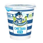 Сметана 15% Простоквашино БЗМЖ 300 г